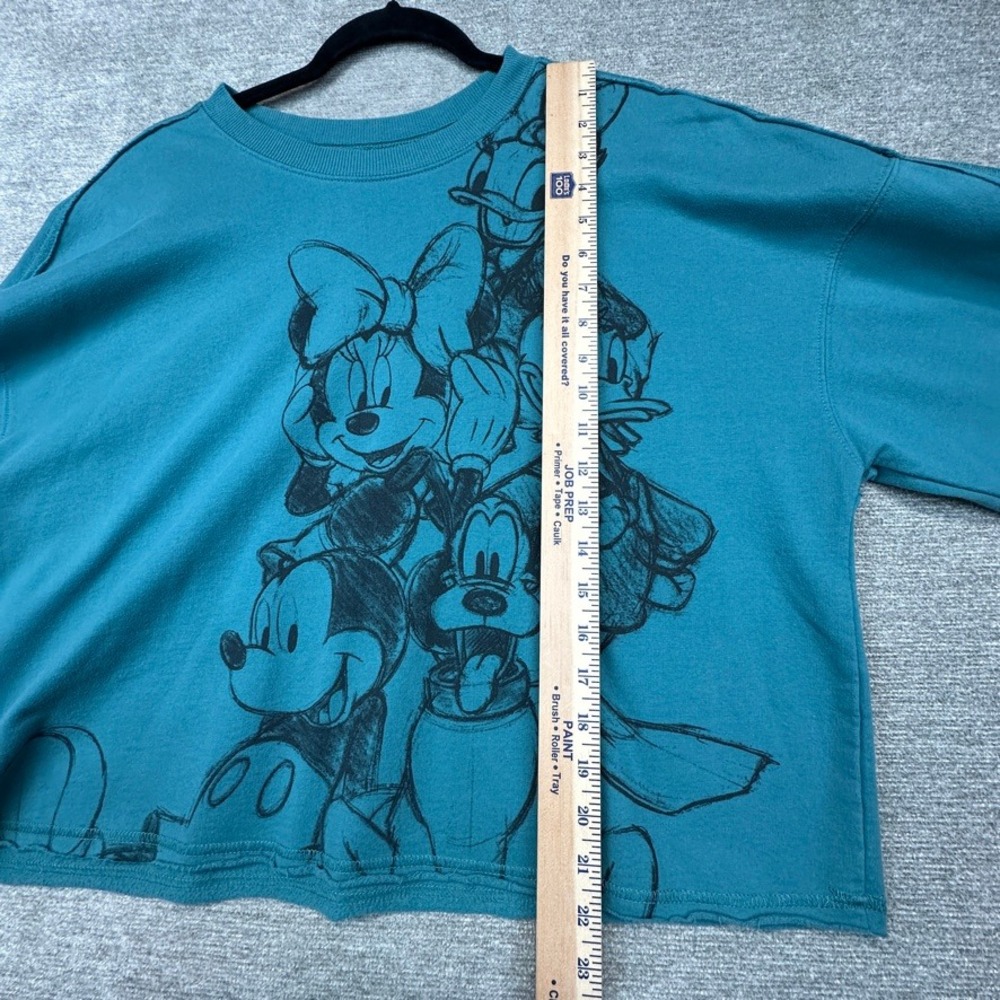 Disney Mickey and Friends Graphic Sweatshirt Sketched Teal Blue XXL - Picture 6 of 13